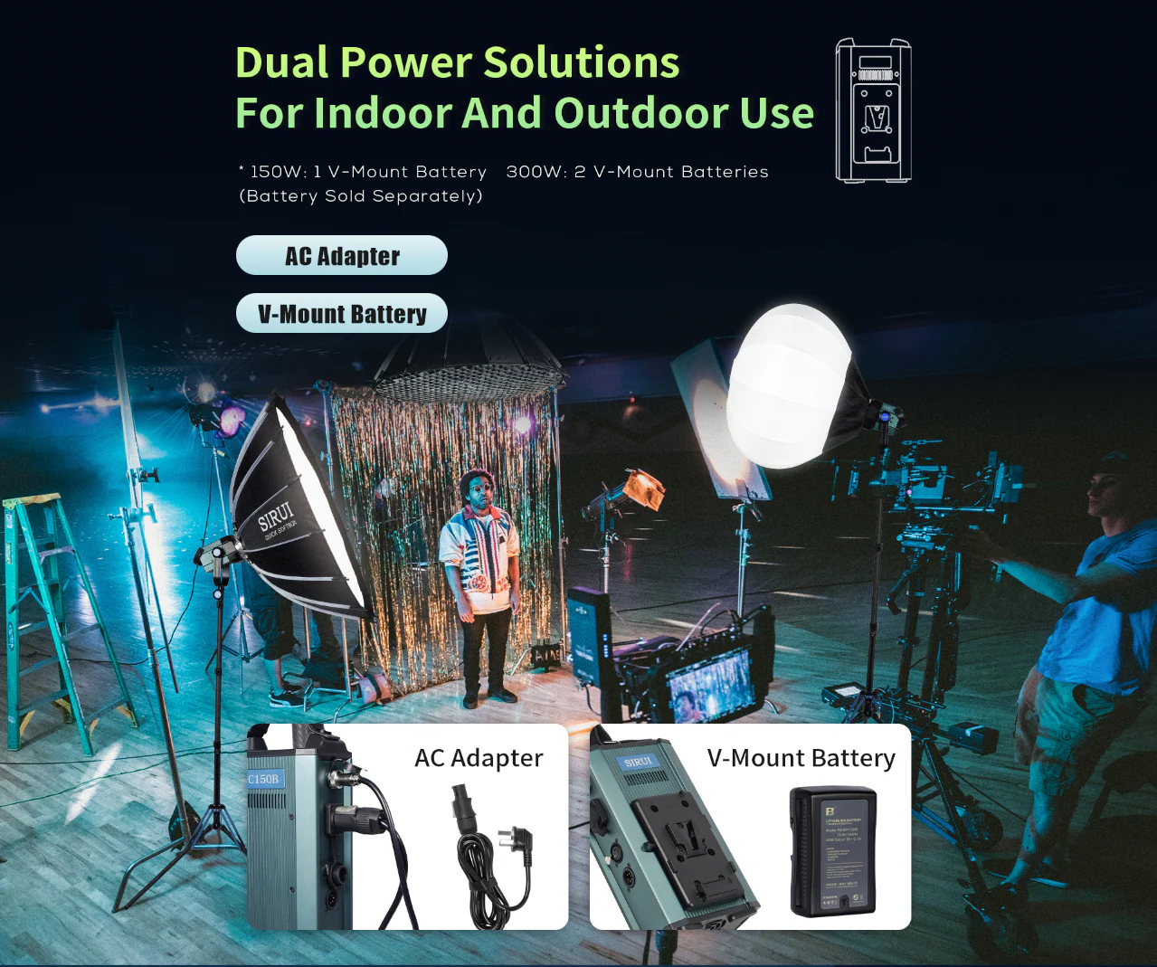 SIRUI C150 / C300 LED-Dauerlicht 150W / 300W - superleise & komfortabel - Foto- + Videoleuchte - Image 16